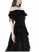 Gothic Style Elegant Sexy One Shoulder Irregular Lace Cuffs Retro Black Shredded Sleeves Elastic Top