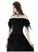 Gothic Style Elegant Sexy One Shoulder Irregular Lace Cuffs Retro Black Shredded Sleeves Elastic Top