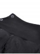 Punk Style Stand Collar Chest Metal Eyelet Cross Pattern Personalized Black Ripped Hooded Long Sleeves Top
