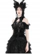Gothic Style Exquisite Embroidered Lace Retro Metal Plate Buckle Black Velvet Hollow Sleeveless Top