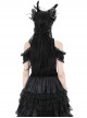 Gothic Style Exquisite Embroidered Lace Retro Metal Plate Buckle Black Velvet Hollow Sleeveless Top