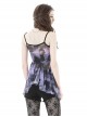 Punk Style Exquisite Lace Sexy Slightly See Through Tulle Black Purple Tie Dye Suspender Dress