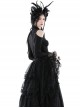 Gothic Style Exquisite Stand Collar Gorgeous Layered Lace Sexy Off Shoulder Black Long Sleeves Slim Top
