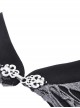 Punk Style Stand Collar Retro Metal Buckle Decoration Decadent Hollow Gray Black Long Sleeves Top