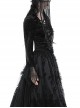 Gothic Style Luxury Velvet Gorgeous Sexy Multi Layered Cobweb Lace Exquisite Straps Black Long Sleeves Top