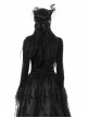 Gothic Style Luxury Velvet Gorgeous Sexy Multi Layered Cobweb Lace Exquisite Straps Black Long Sleeves Top