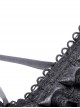 Gothic Style Luxury Velvet Gorgeous Sexy Multi Layered Cobweb Lace Exquisite Straps Black Long Sleeves Top