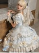 Gorgeous Dreamy Girl Pearl Lace Ruffle Stereoscopic Rolled Waist Flower Yarn Palace Vintage Classic Lolita Dress