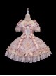 Gorgeous Dreamy Girl Pearl Lace Ruffle Stereoscopic Rolled Waist Flower Yarn Palace Vintage Classic Lolita Dress