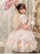 Gorgeous Dreamy Girl Pearl Lace Ruffle Stereoscopic Rolled Waist Flower Yarn Palace Vintage Classic Lolita Dress