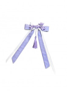 Grape Hyacinth Series Versatile Pastoral Style 3D Flowers Ribbon Bowknot Classic Lolita Tassel Side Clip