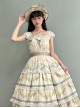 Grape Hyacinth Series Elegant Floral Embroidery Classic Lolita Bowknot Tassel Lace Fan Pendant Necklace