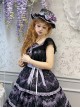 Grape Hyacinth Series Elegant Floral Embroidery Classic Lolita Bowknot Tassel Lace Fan Pendant Necklace