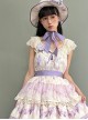 Grape Hyacinth Series Elegant Ribbon Bowknot Pearl Tassel Pendant Classic Lolita Embroidered Badge