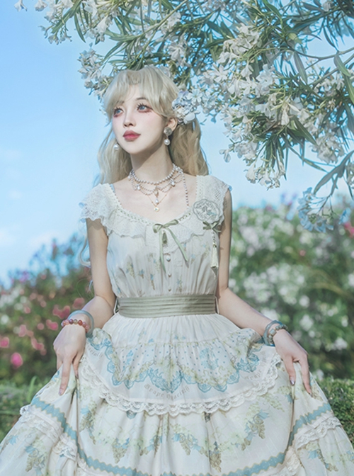 Grape Hyacinth Series Elegant Ribbon Bowknot Pearl Tassel Pendant Classic Lolita Embroidered Badge