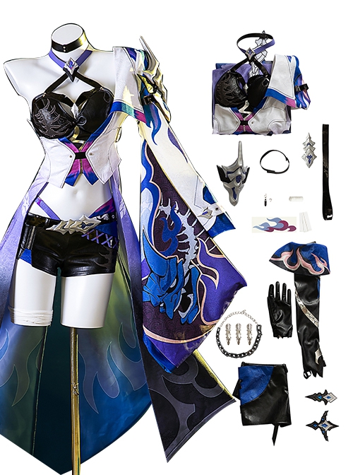 Game Honkai Star Rail Halloween Cosplay Acheron Updated Version Costume Full Set