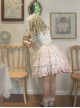 Rose Garden Series Cute Teacup Embroidery Pink Tea Party Print Lace Sweet Lolita Small Round Neck Puff Sleeve Dress Apron Set