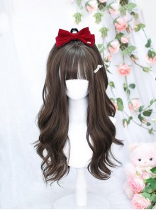 Natural Daily Commute Flat Bangs Big Wavy Long Curly Hair College Style Classic Lolita Wig