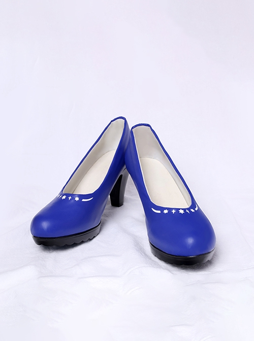 Game Honkai Star Rail Halloween Cosplay Robin Accessories Blue High Heels Shoes