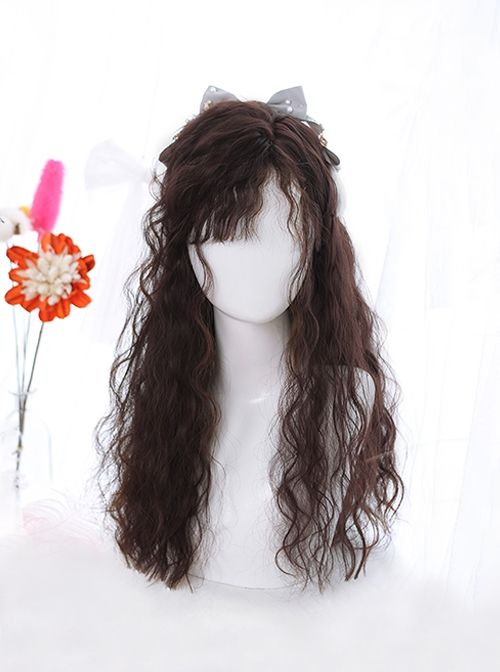 Little Devil Girl Series Daily Mid Split Bangs Soft Long Curly Hair Sweet Lolita Fluffy Sheep Curl Wig