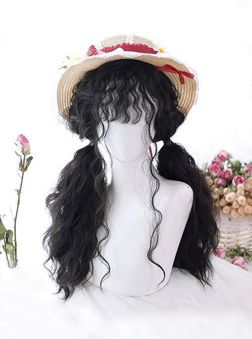 Little Devil Girl Series Daily Mid Split Bangs Soft Long Curly Hair Sweet Lolita Fluffy Sheep Curl Wig
