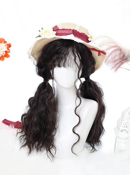 Little Devil Girl Series Daily Mid Split Bangs Soft Long Curly Hair Sweet Lolita Fluffy Sheep Curl Wig