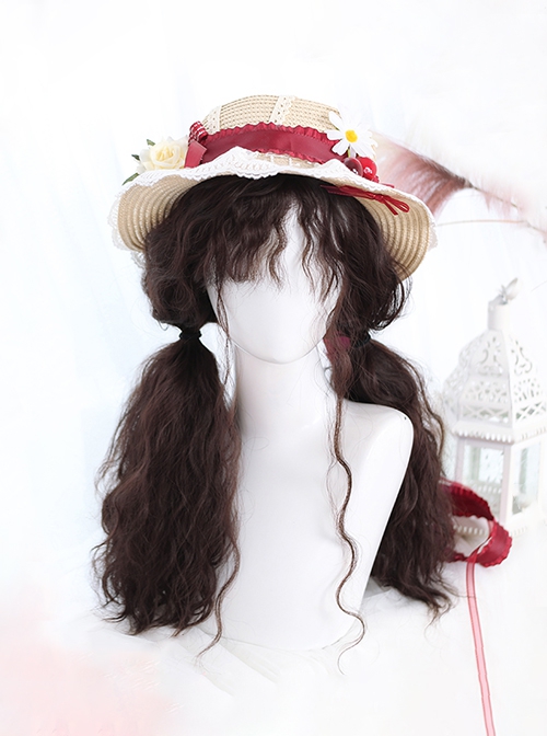 Little Devil Girl Series Daily Mid Split Bangs Soft Long Curly Hair Sweet Lolita Fluffy Sheep Curl Wig