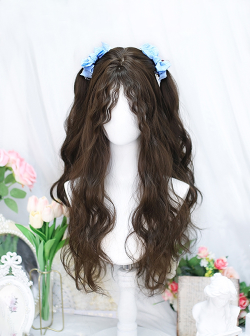 Little Devil Girl Series Daily Mid Split Bangs Soft Long Curly Hair Sweet Lolita Fluffy Sheep Curl Wig