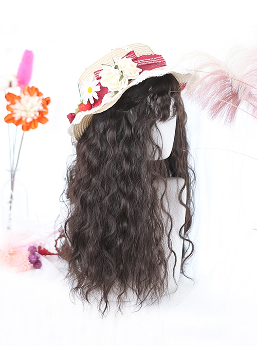 Little Devil Girl Series Daily Mid Split Bangs Soft Long Curly Hair Sweet Lolita Fluffy Sheep Curl Wig