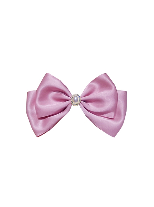 Korean Girl Group Style Ponytail Holder Pearl Diamond Decoration Big Red Bowknot Kawaii Fashion Hair Clip