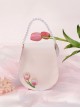 Butterfly Girl Series Crossbody Chinese Style Crystal Beaded Handbag Botanical Flower Embroidery Sweet Lolita Bag