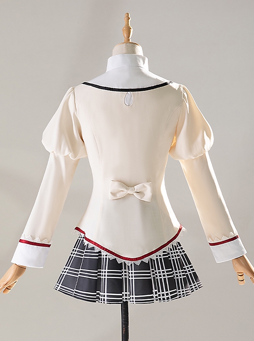 Puella Magi Madoka Magica Halloween Cosplay Madoka Kaname School Uniforms Costume Updated Version Full Set