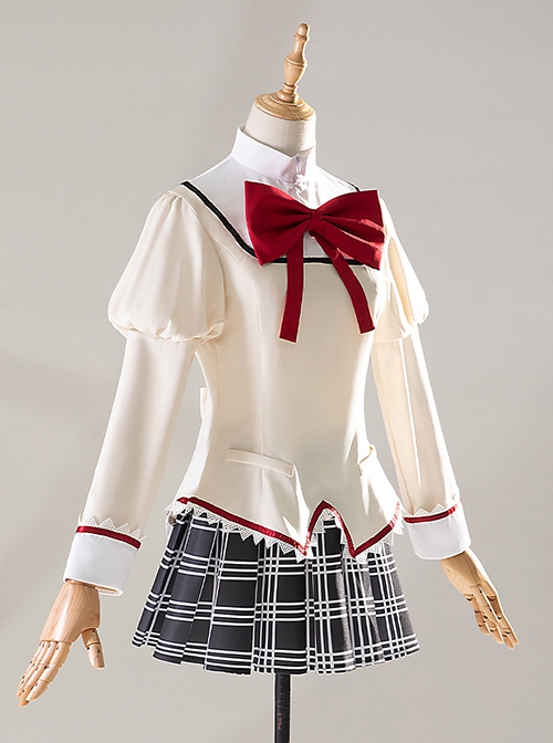 Puella Magi Madoka Magica Halloween Cosplay Homura Akemi School Uniforms Costume Updated Version Full Set