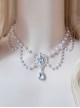 Versatile Daily Baroque Silver Bead Chain Pearls Collarbone Chain Silver Gemstone Classic Lolita Necklace