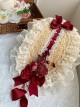 Floral Language Series Pastoral Style Classic Lolita Gorgeous Exquisite Floral Lace Satin Bowknot Straw Flat Hat