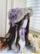Floral Language Series Pastoral Style Classic Lolita Gorgeous Exquisite Floral Lace Satin Bowknot Straw Flat Hat