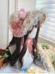 Floral Language Series Pastoral Style Classic Lolita Gorgeous Exquisite Floral Lace Satin Bowknot Straw Flat Hat