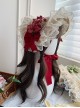 Floral Language Series Pastoral Style Classic Lolita Gorgeous Exquisite Floral Lace Satin Bowknot Straw Flat Hat
