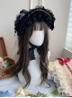 Floral Language Series Pastoral Style Classic Lolita Gorgeous Exquisite Floral Lace Satin Bowknot Straw Flat Hat