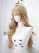 Love God Series Elegant Linen Light Golden Flat Bangs Fluffy Long Curly Hair Classic Lolita Full Head Wig