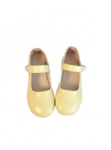 Cute Retro Shallow Mouth Soft Sole Versatile French Style Round Toe Pearl Button Kawaii Fashion Lolita Mary Jane Shoes
