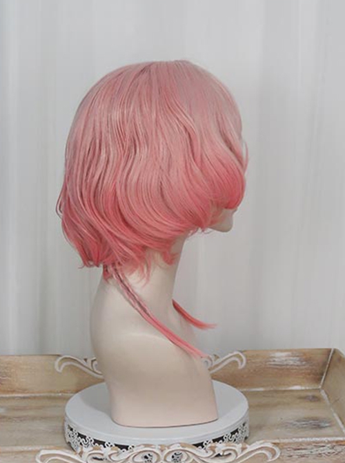 Sleepwalking Sweetheart Series Pink White Gradient Hottie Style Y2K Curly Jellyfish Head Short Hair Sweet Lolita Wig