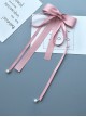 Japanese Style Gentle Sweet Double Layer Satin Ribbon Bowknot Pearl Pendant Tassel Kawaii Fashion Accessory Hair Clip