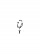 Liquid Metal Feel Cross Small Diamond Pendant No Ear Piercing Hanging Earring Punk Accessory Ear Clip