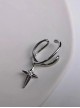 Liquid Metal Feel Cross Small Diamond Pendant No Ear Piercing Hanging Earring Punk Accessory Ear Clip