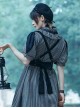 Vintage Versatile Gothic Punk Sweet Cool Black Brown Leather Bowknot Belt Cross Straps Waistcoat