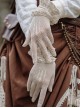 Steampunk Victorian Vintage Versatile White Elegant Classic Lolita Accessory White Stretch Mesh Cotton Thread Lace Gloves