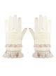 Steampunk Victorian Vintage Versatile White Elegant Classic Lolita Accessory White Stretch Mesh Cotton Thread Lace Gloves