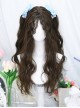 Daily Versatile Dark Brown Mid Split Sheep Curl Fluffy Long Hair Sweet Lolita Full Head Wig