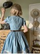 Paw Patrol Series Sweet Daily Cute Vintage Denim Cartoon Puppy Print College Style School Lolita Puff Sleeves Dress